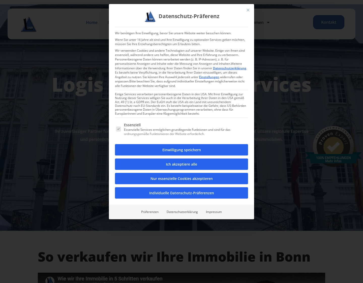 Aktuelle Website-Vorschau von LOGIS IMMOBILIEN SERVICE | Bonn