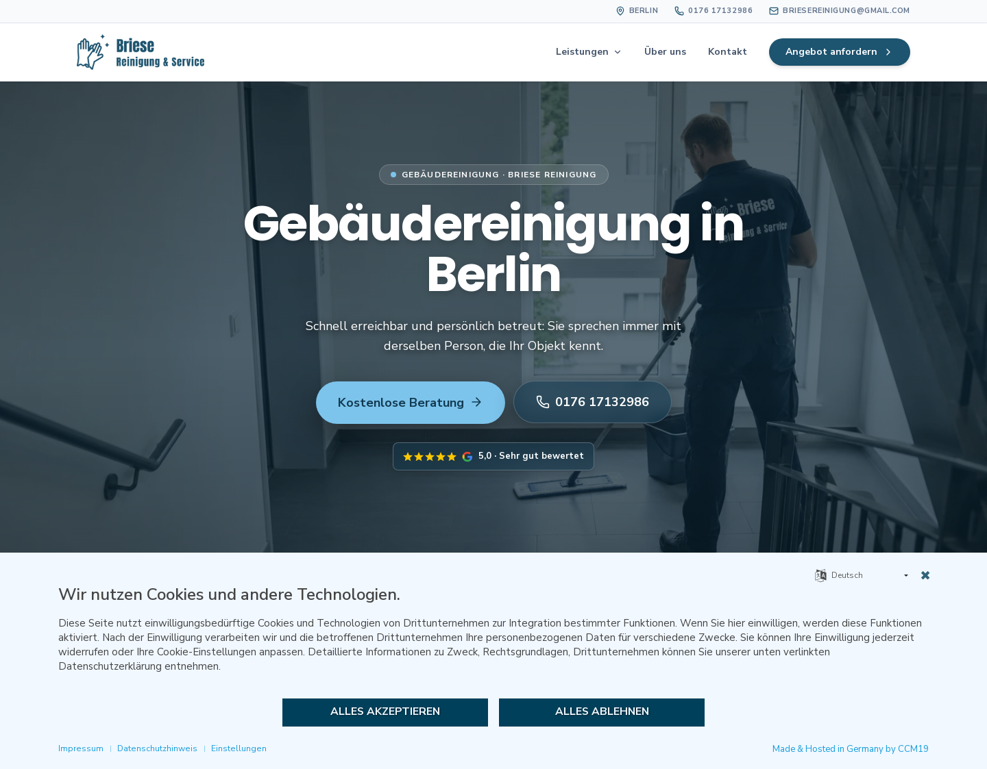 Aktuelle Website-Vorschau von Briese Reinigung & Service – Gebäudereinigung in Berlin
