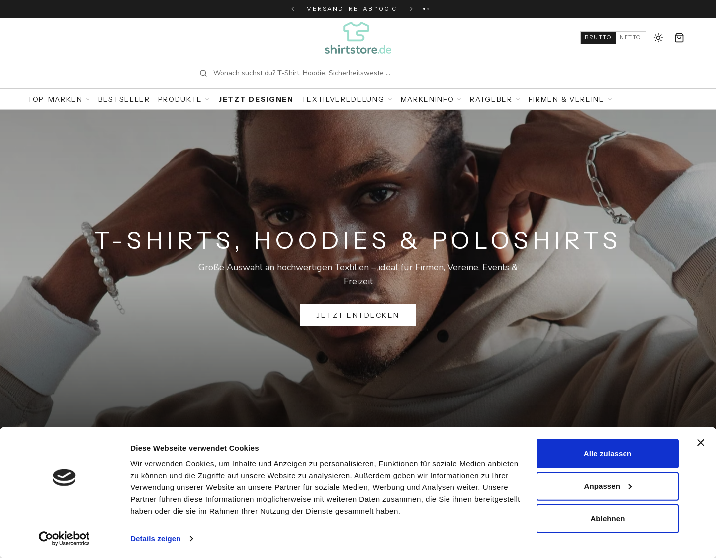 Aktuelle Website-Vorschau von BT Merchandising GmbH - Textildruck & Stickerei Berlin