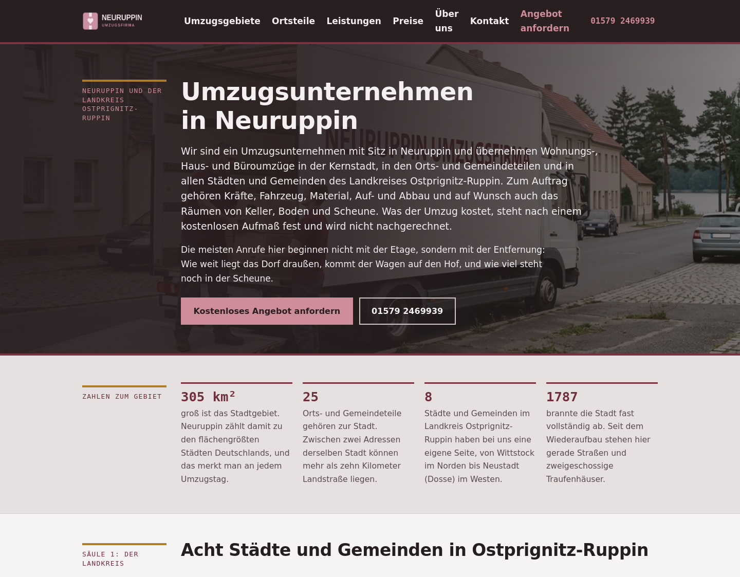 Aktuelle Website-Vorschau von Neuruppin Umzugsfirma