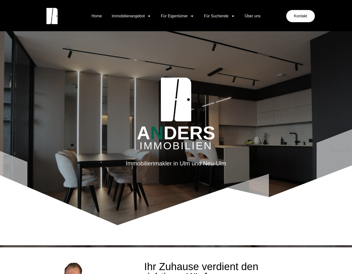 Aktuelle Website-Vorschau von Anders Immobilien - Immobilienmakler Ulm