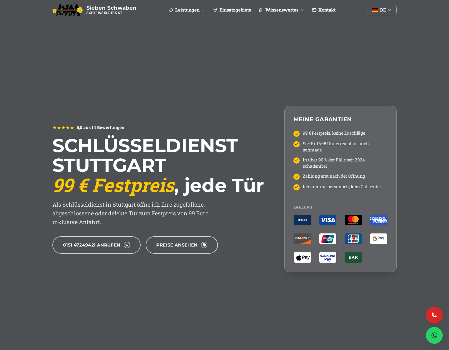 Aktuelle Website-Vorschau von Sieben Schwaben Schlüsseldienst