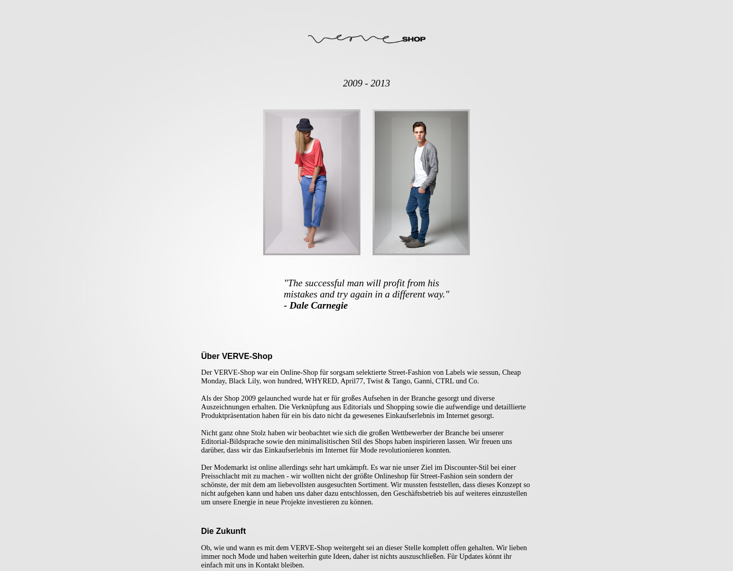 Aktuelle Website-Vorschau von VERVE-Shop - Premium Streetfashion