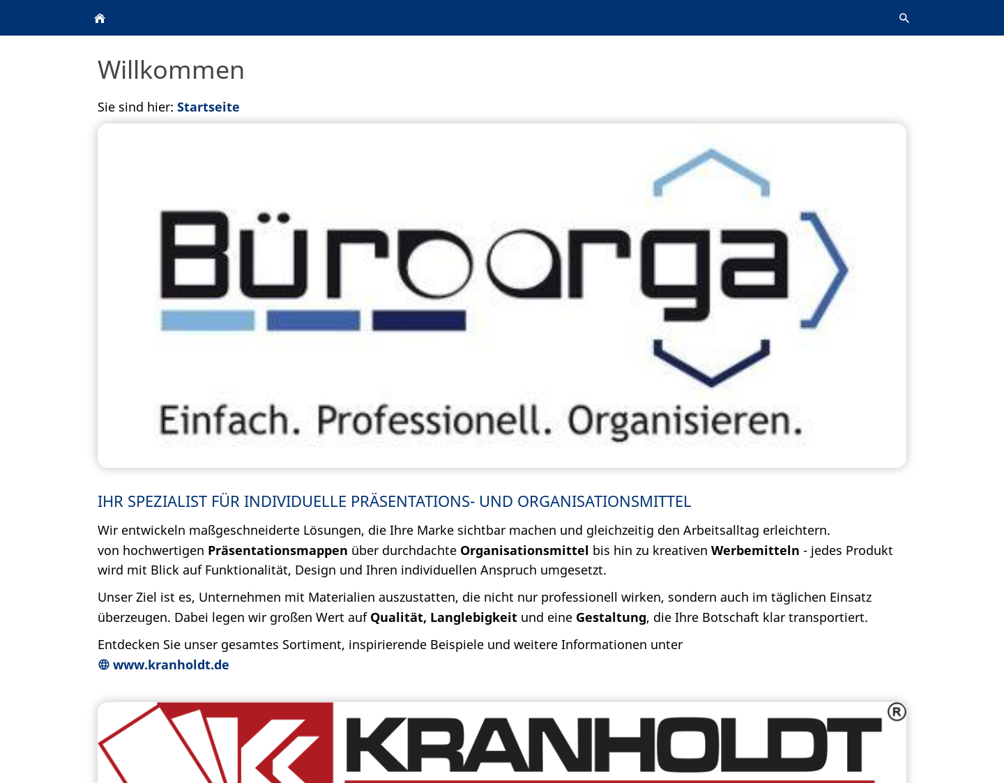 Aktuelle Website-Vorschau von Bürobedarf Onlineshop - Büromaterial
