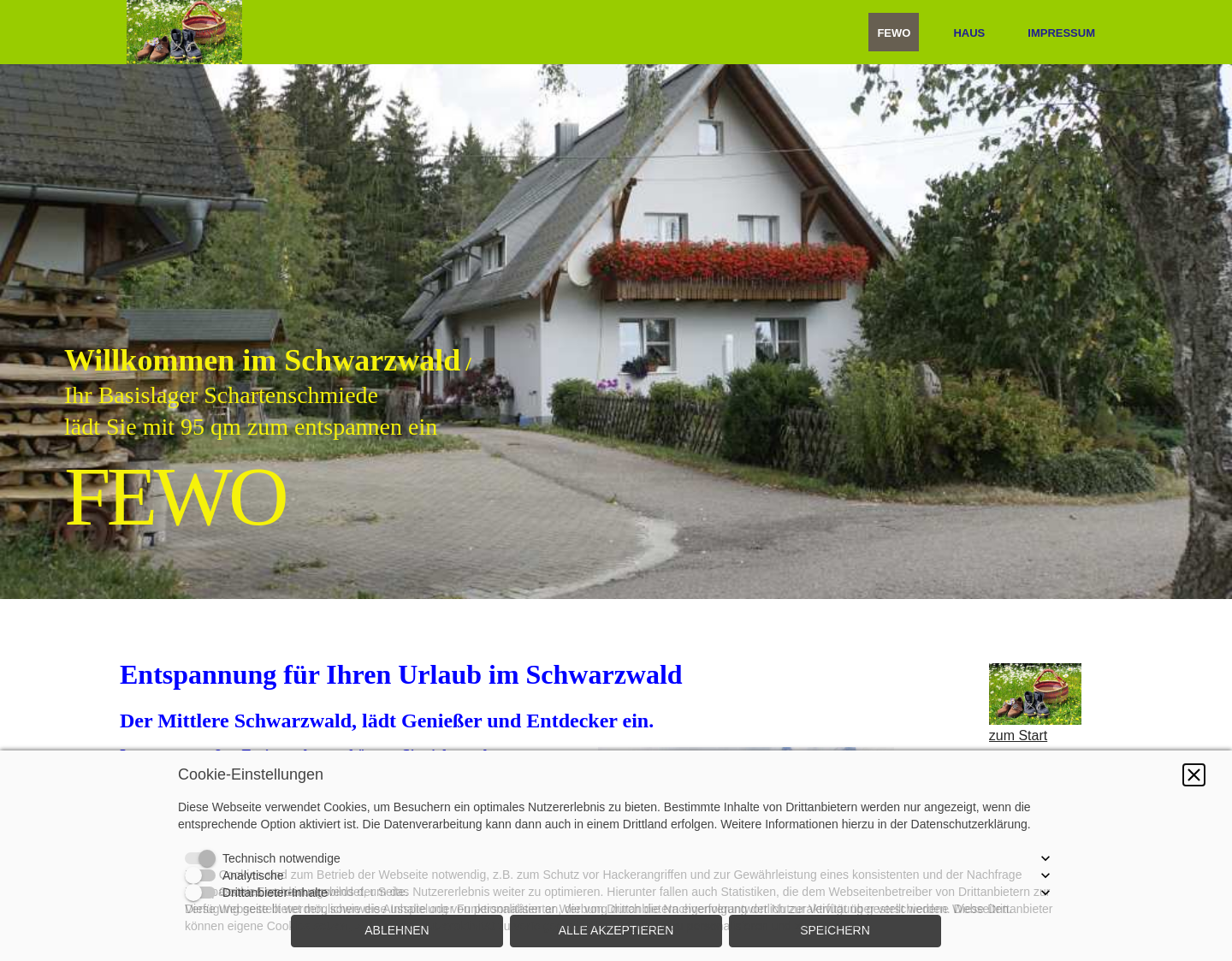 Aktuelle Website-Vorschau von Ferienwohnung Schartenschmiede