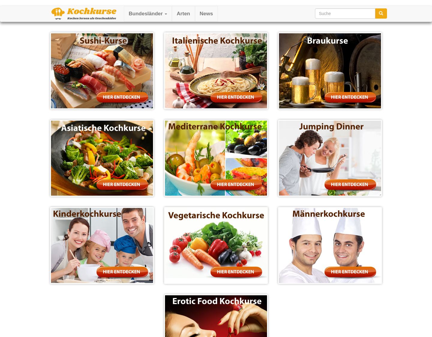 Aktuelle Website-Vorschau von Kochkurs Gutscheine