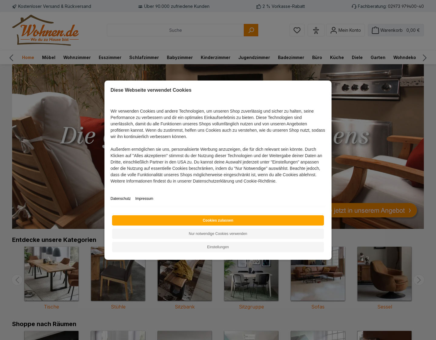 Aktuelle Website-Vorschau von Alles zum Wohnen