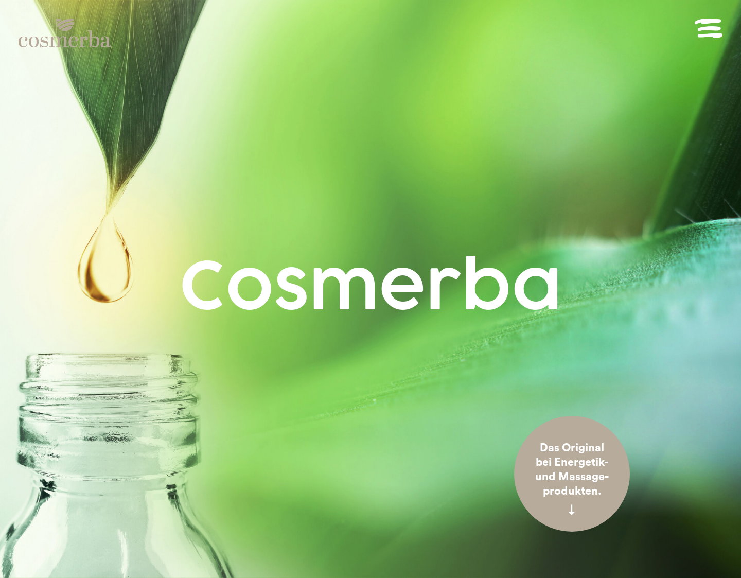 Aktuelle Website-Vorschau von COSMERBA Energetikcreme