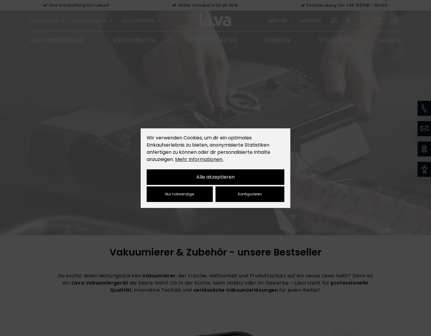 Aktuelle Website-Vorschau von Vakuumgeräte - Lava