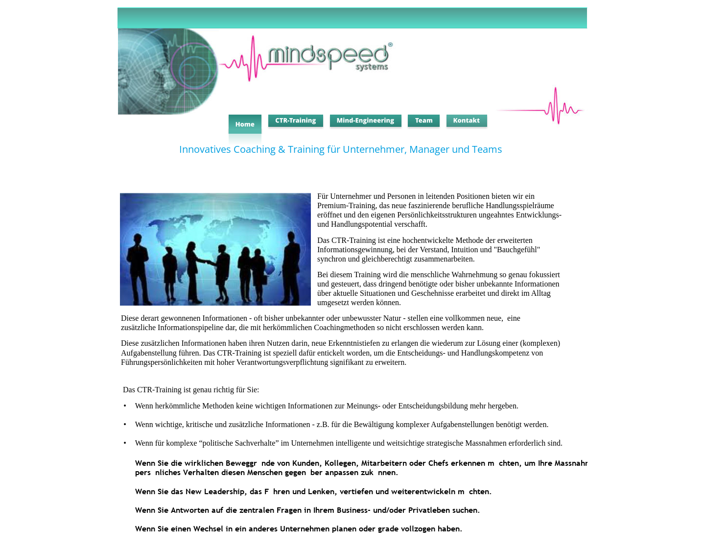Aktuelle Website-Vorschau von mindspeed-systems