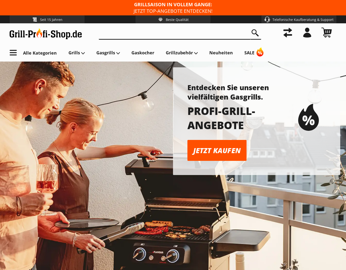 Aktuelle Website-Vorschau von Barbecue Gasgrills aus Edelstahl