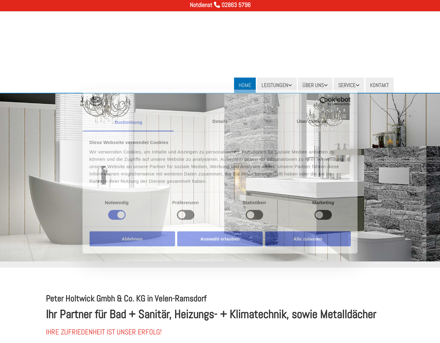 Aktuelle Website-Vorschau von Peter Holtwick GmbH & Co. KG