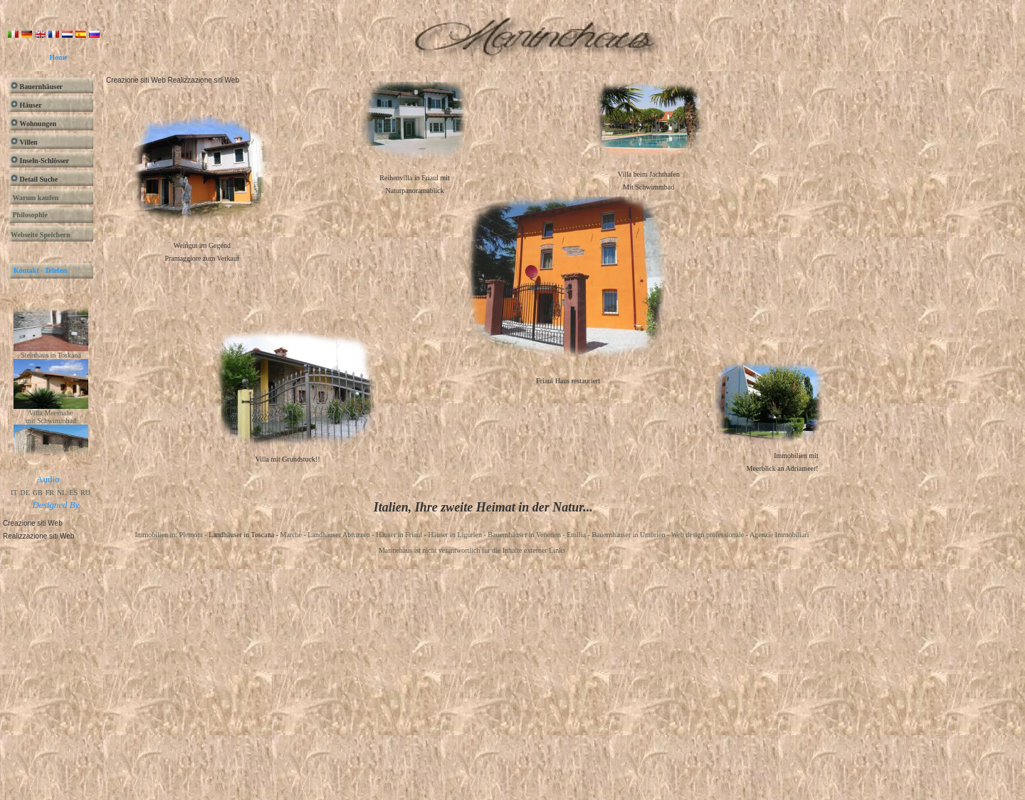Aktuelle Website-Vorschau von Marinehaus Häuser aus Italien
