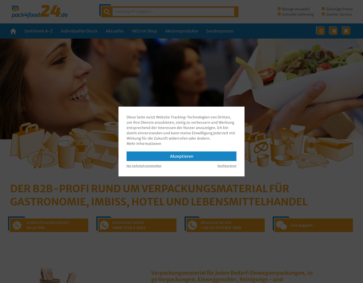 Aktuelle Website-Vorschau von MOderne und praktische Snackverpackungen