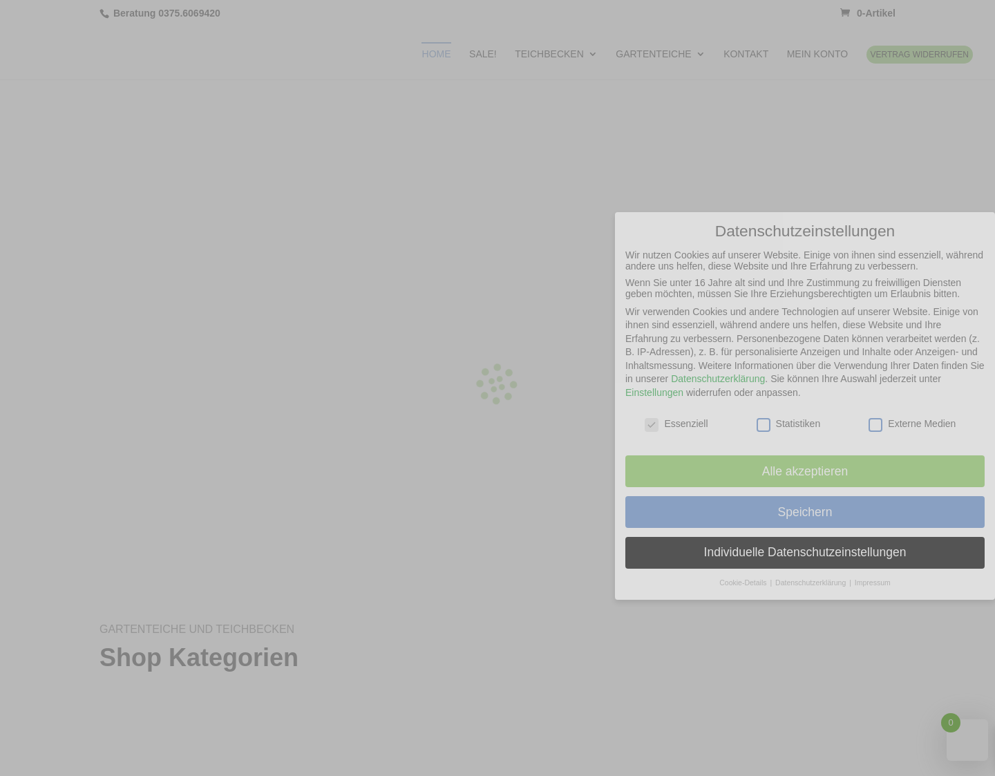 Aktuelle Website-Vorschau von Fertigteiche