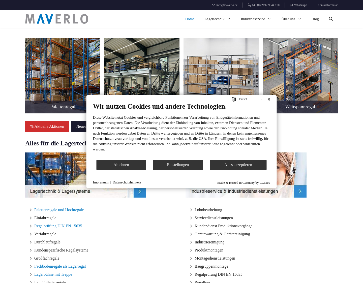 Aktuelle Website-Vorschau von MAVERLO Industrieservice - Industrietechnik