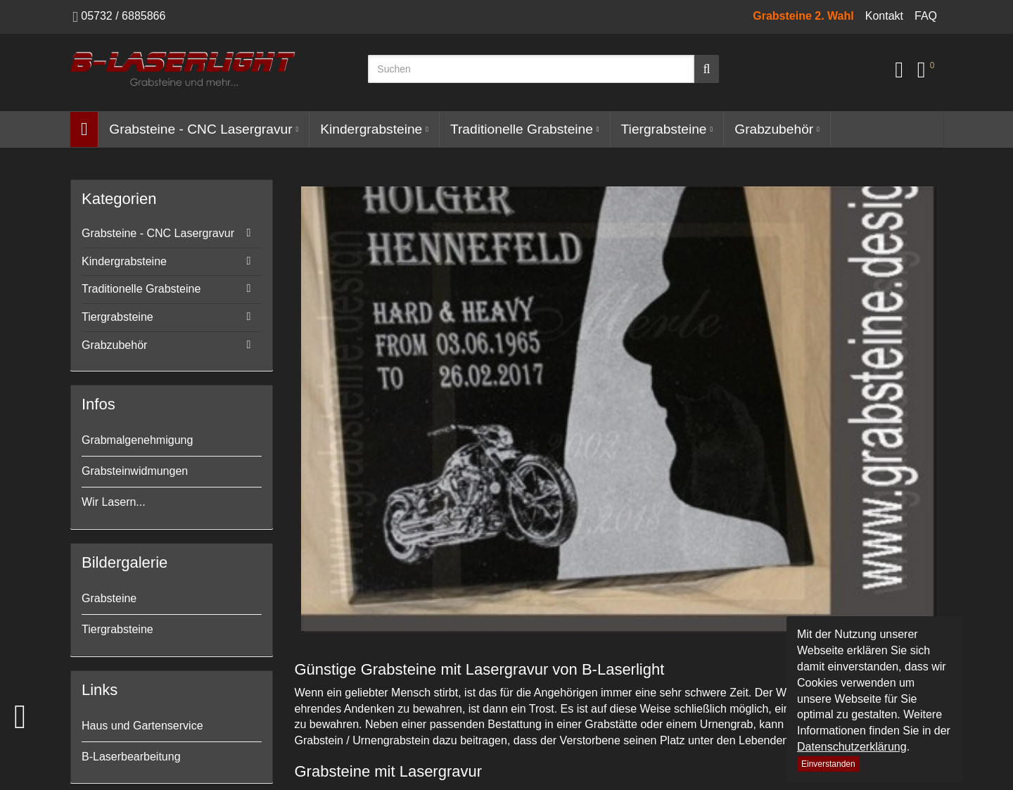 Aktuelle Website-Vorschau von Grabsteinbeschriftung mit Lasertechnik