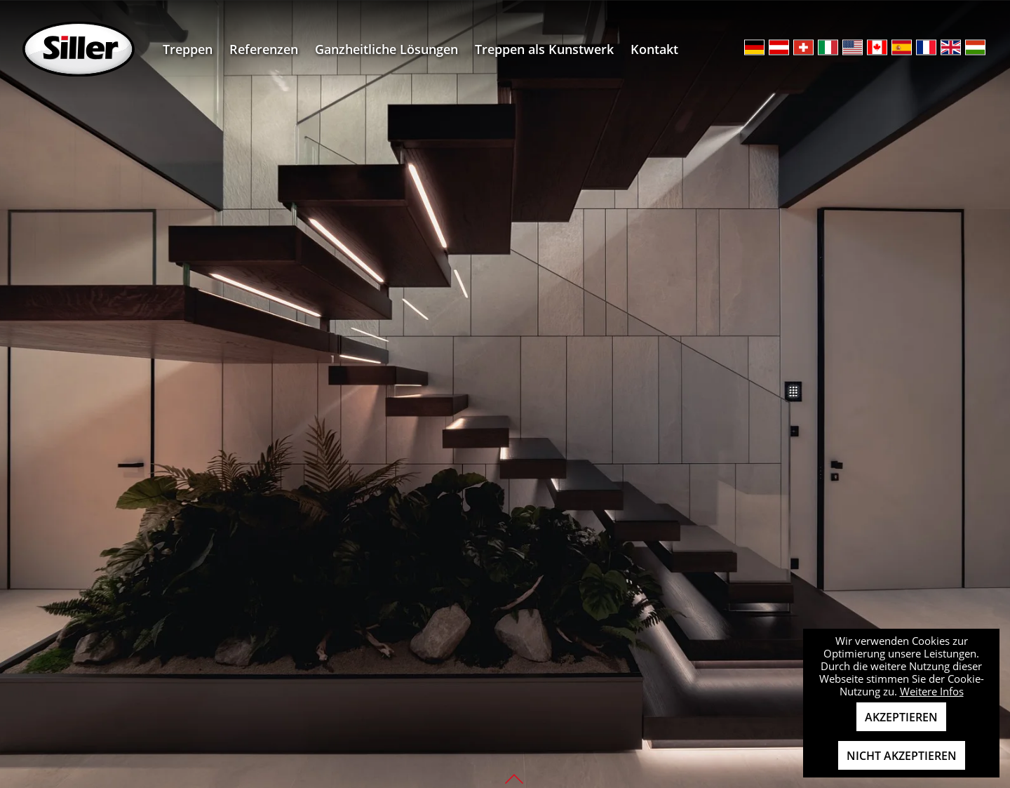Aktuelle Website-Vorschau von Siller Designtreppen