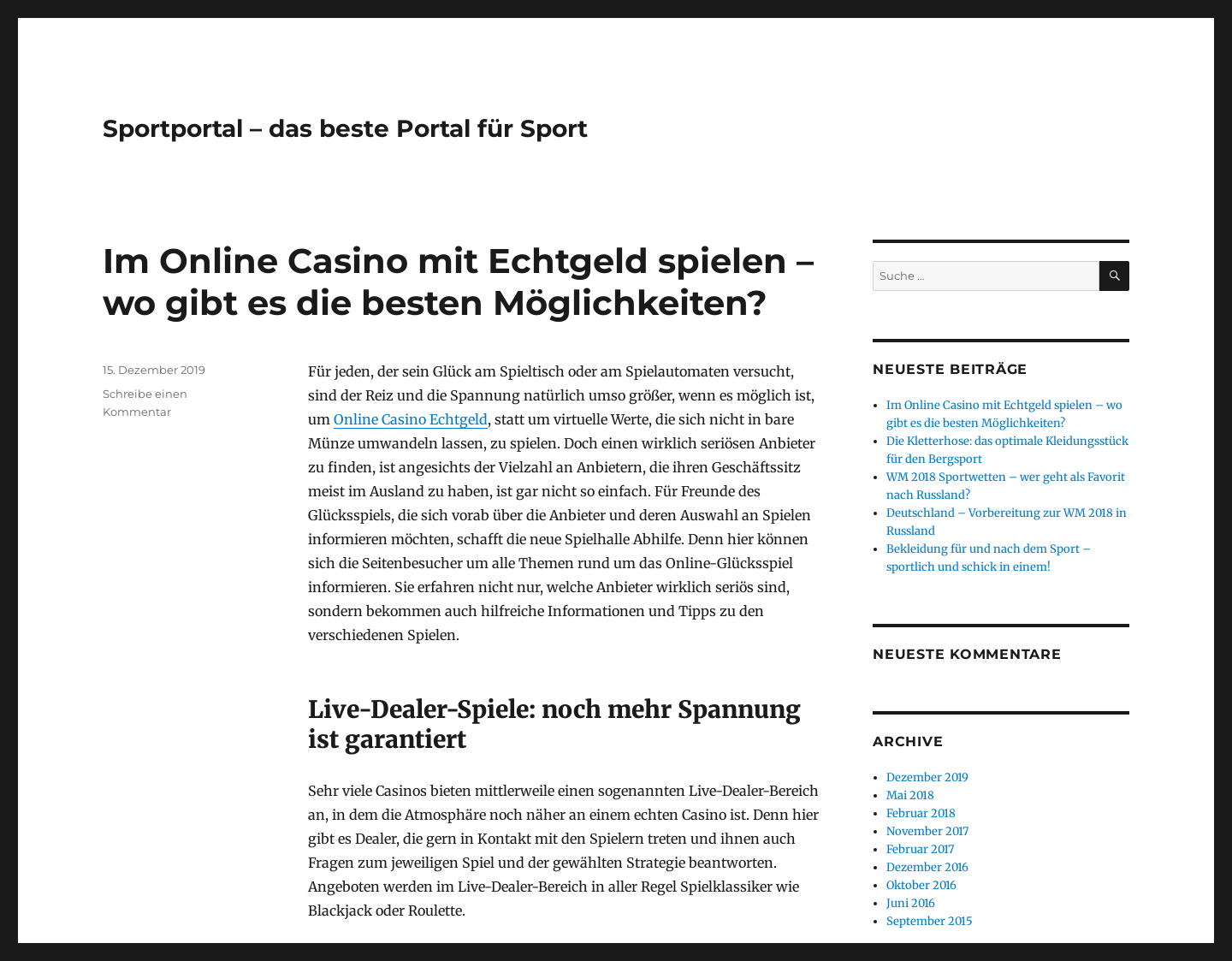 Aktuelle Website-Vorschau von Das Sportportal