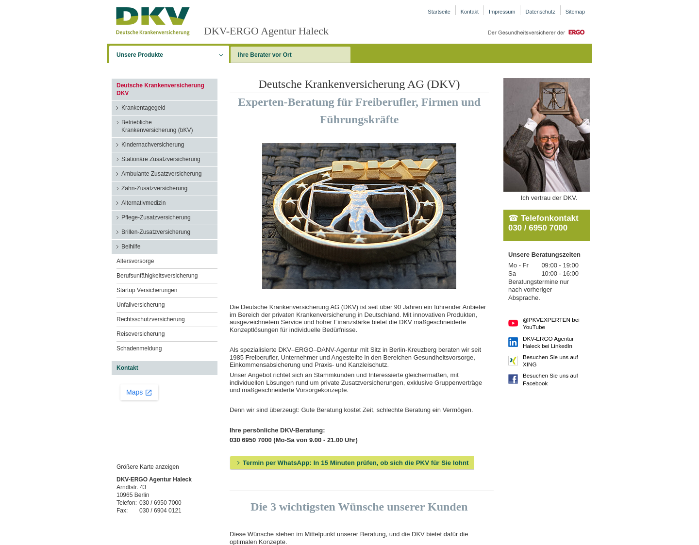 Aktuelle Website-Vorschau von Private Krankenversicherung