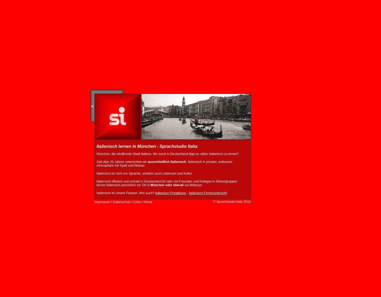 Aktuelle Website-Vorschau von Sprachstudio Italia