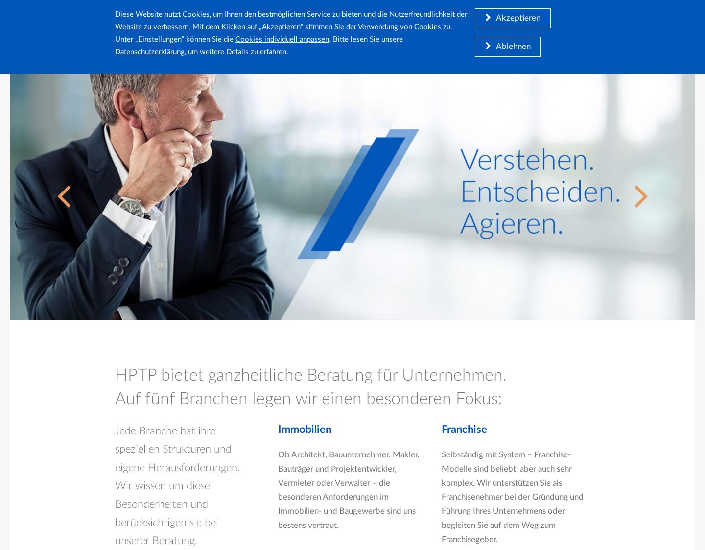 Aktuelle Website-Vorschau von HPTP GmbH Steuerberatungsgesellschaft