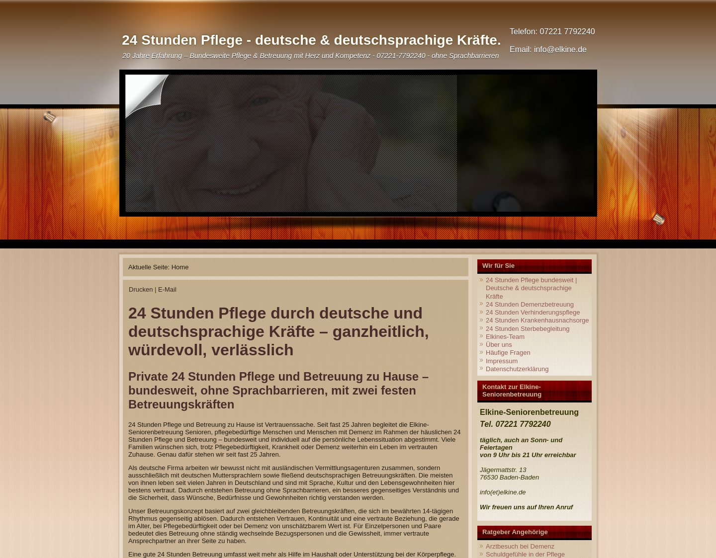 Aktuelle Website-Vorschau von Ganzheitliche 24 Stunden Seniorenbetreuung