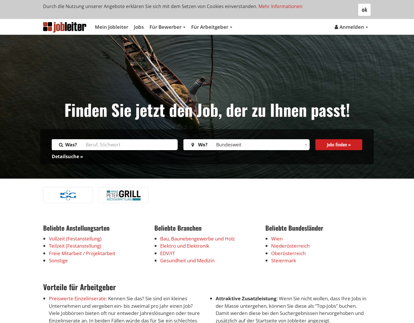 Aktuelle Website-Vorschau von jobleiter.at