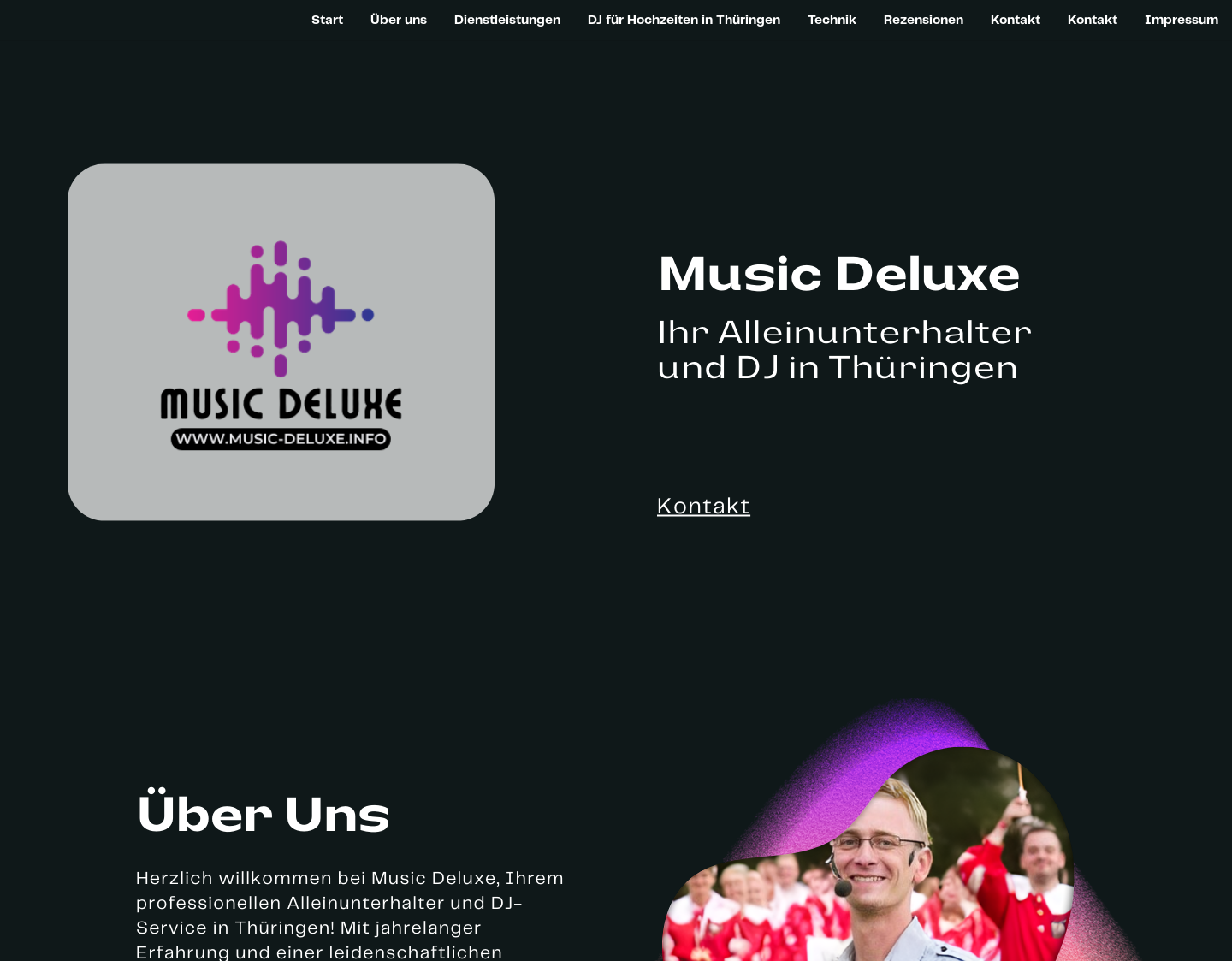 Aktuelle Website-Vorschau von Music Deluxe Gbr.
