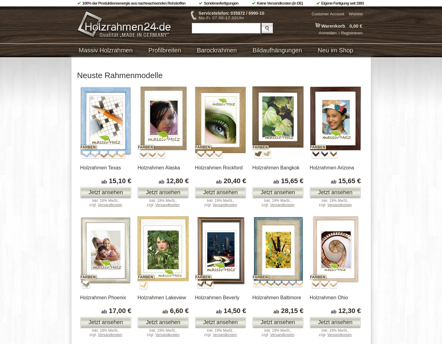 Aktuelle Website-Vorschau von günstige Holzbilderrahmen