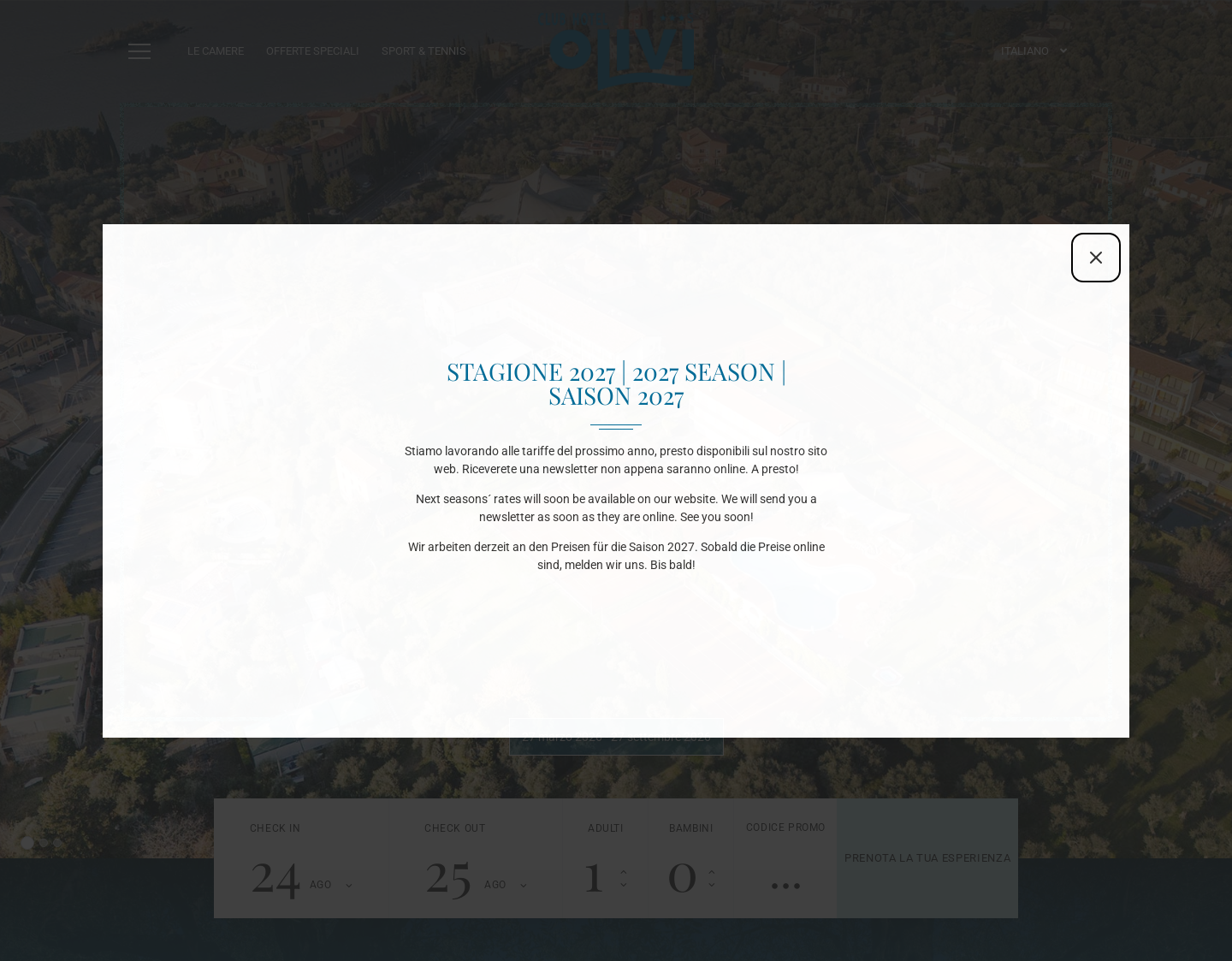 Aktuelle Website-Vorschau von Tennis am Gardasee