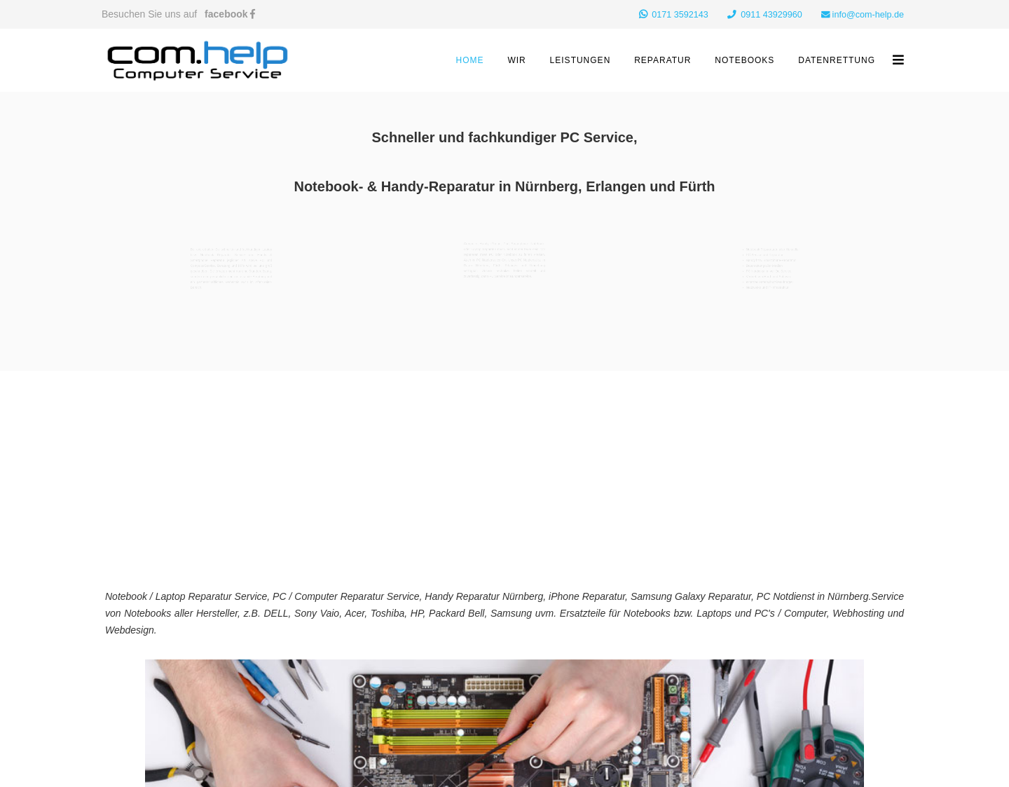 Aktuelle Website-Vorschau von com.help || PC Service und Reparatur