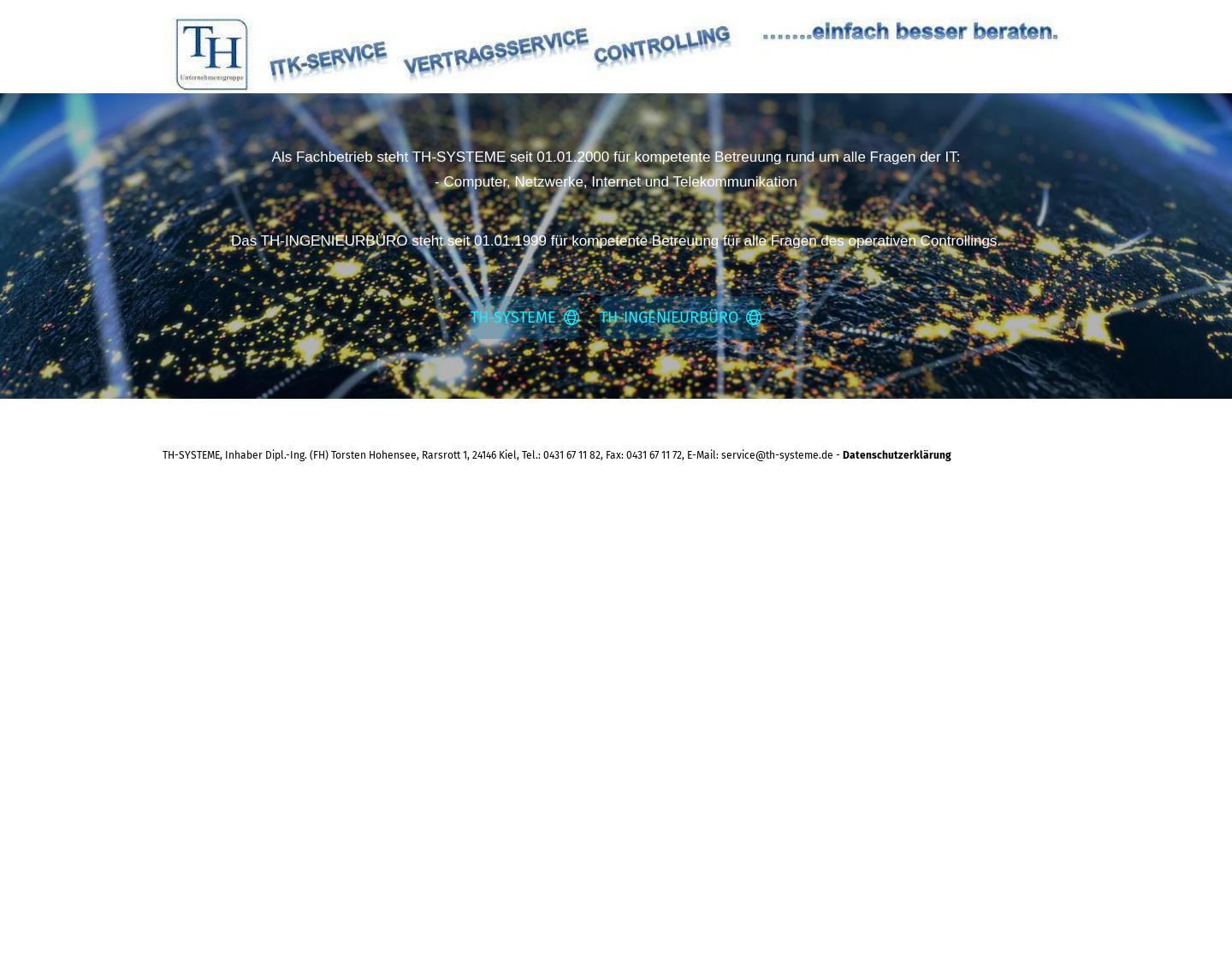 Aktuelle Website-Vorschau von TH-SYSTEME Kiel. Ihr Partner für Computer