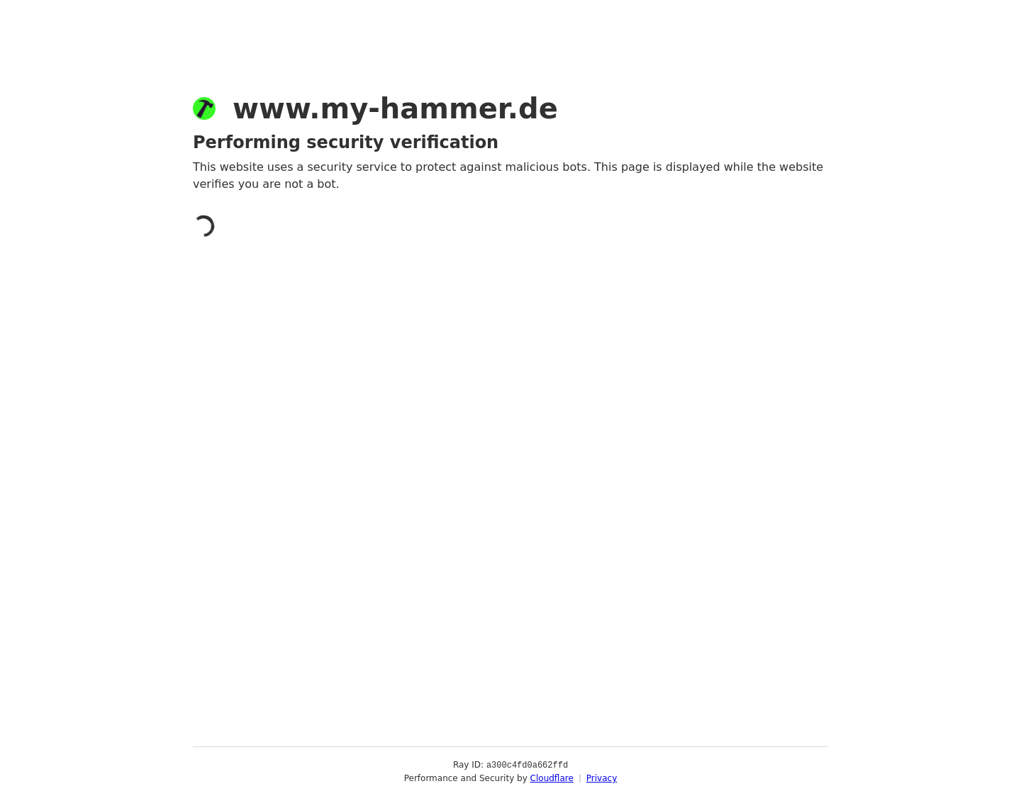 Aktuelle Website-Vorschau von MyHammer