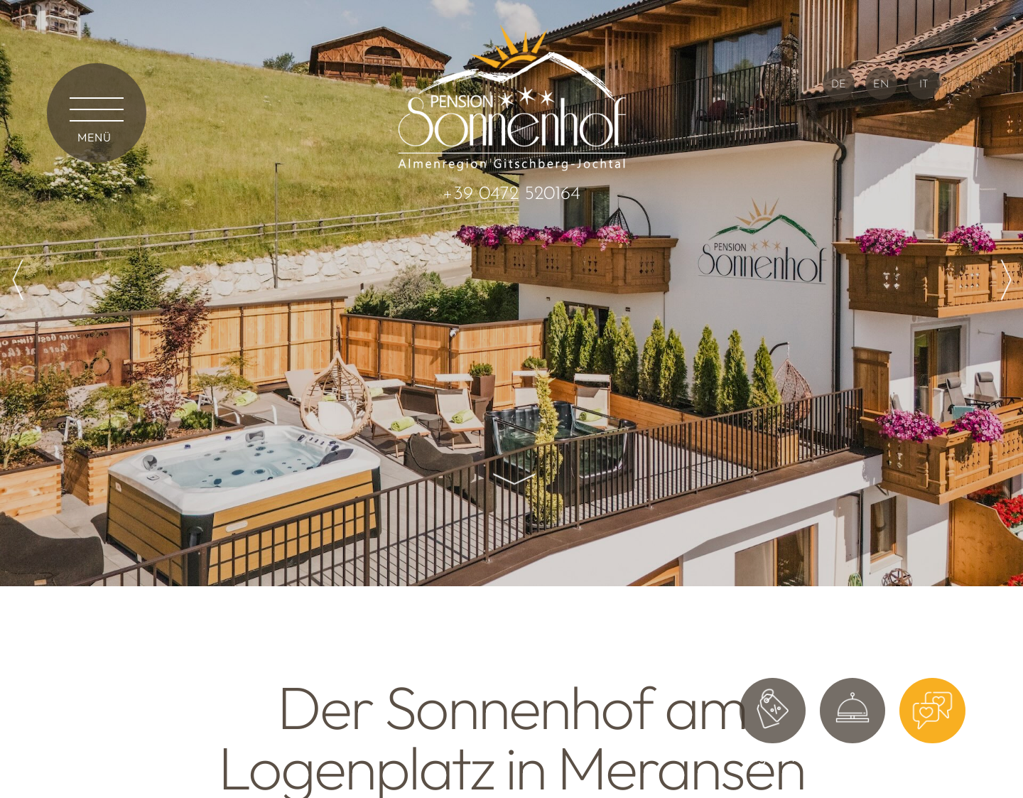 Aktuelle Website-Vorschau von Pension Meransen - Südtirol