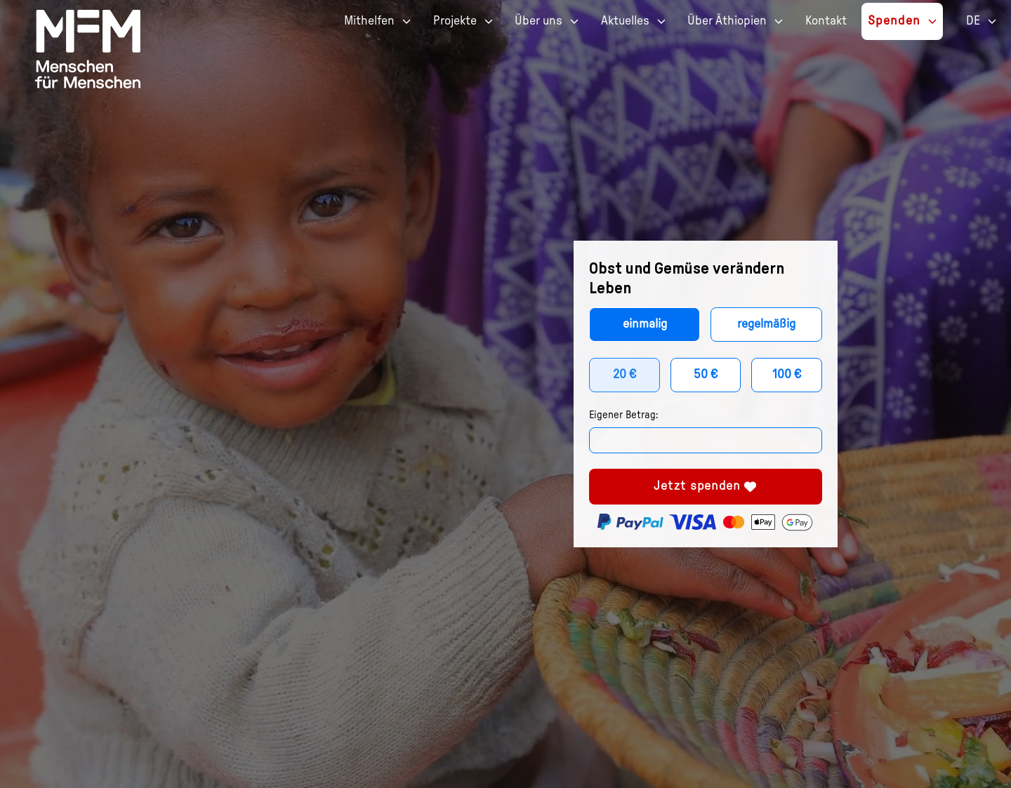 Aktuelle Website-Vorschau von Menschen für Menschen