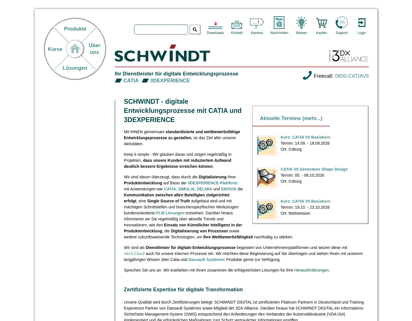Aktuelle Website-Vorschau von SCHWINDT CAD - CAM-Technologie GmbH