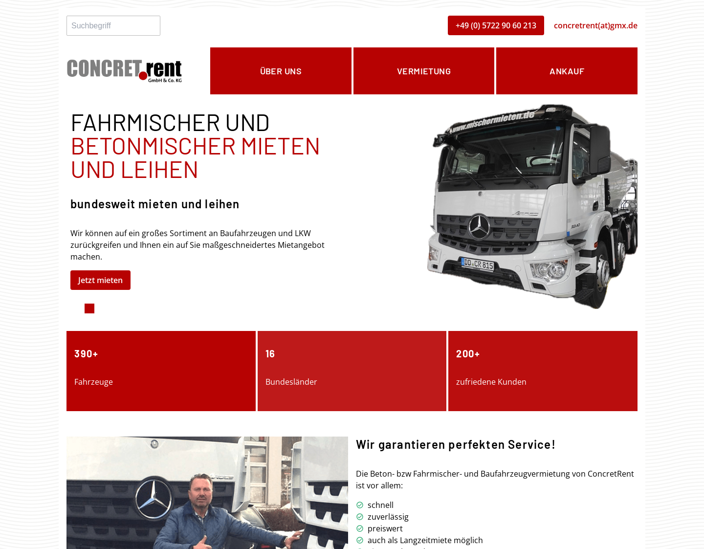 Aktuelle Website-Vorschau von CONCRETRENT Gmbh  Co.KG