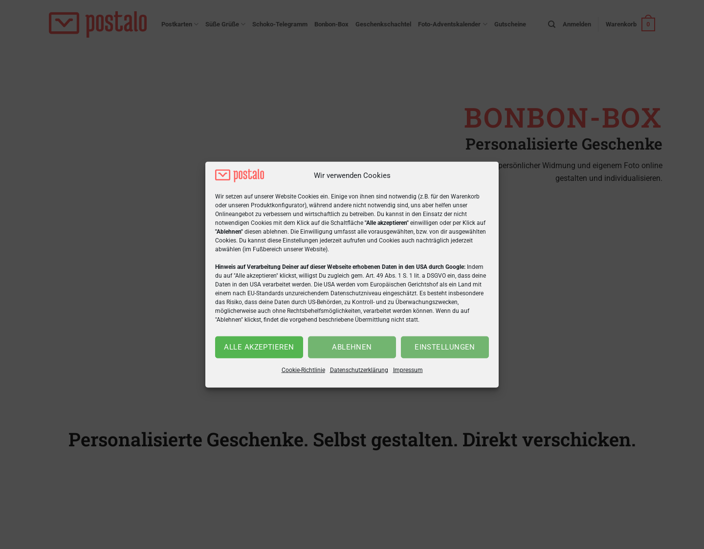 Aktuelle Website-Vorschau von echte Postkarten online verschicken