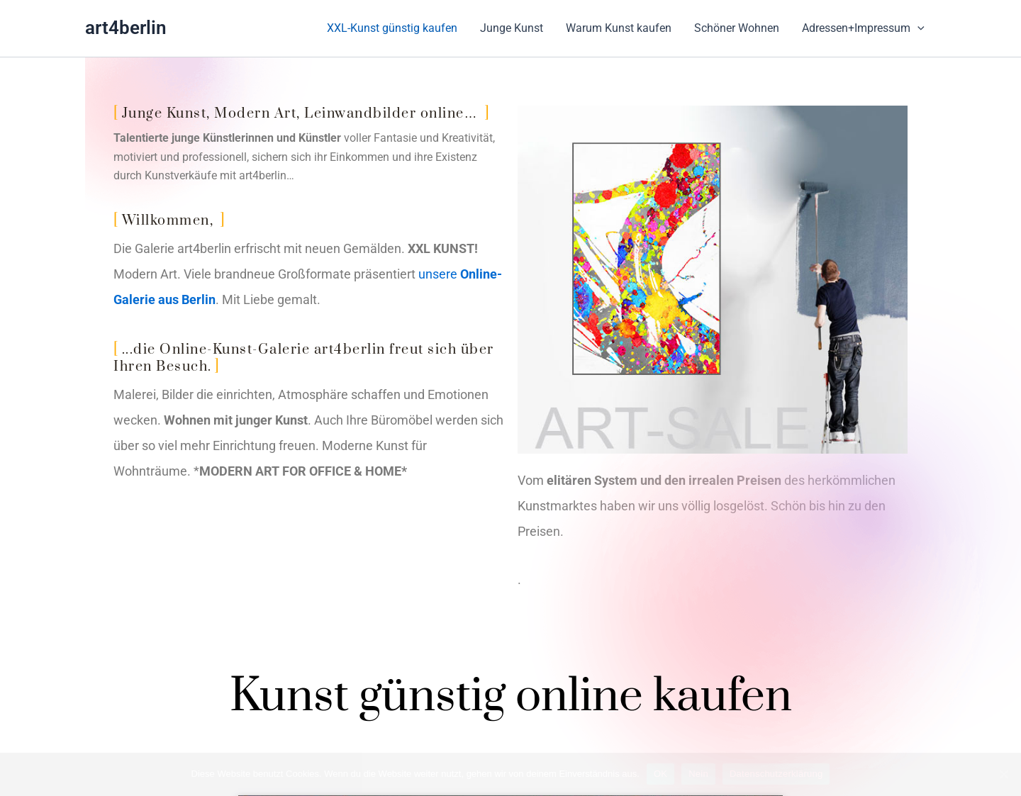 Aktuelle Website-Vorschau von Galerie art4berlin