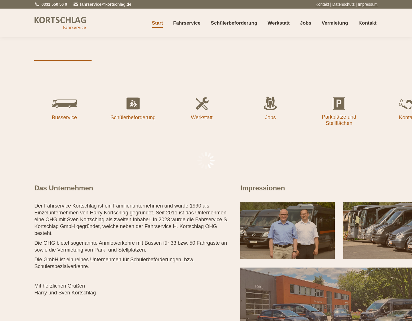 Aktuelle Website-Vorschau von Kortschlag Fahrservice hat das Taxi für Berlin