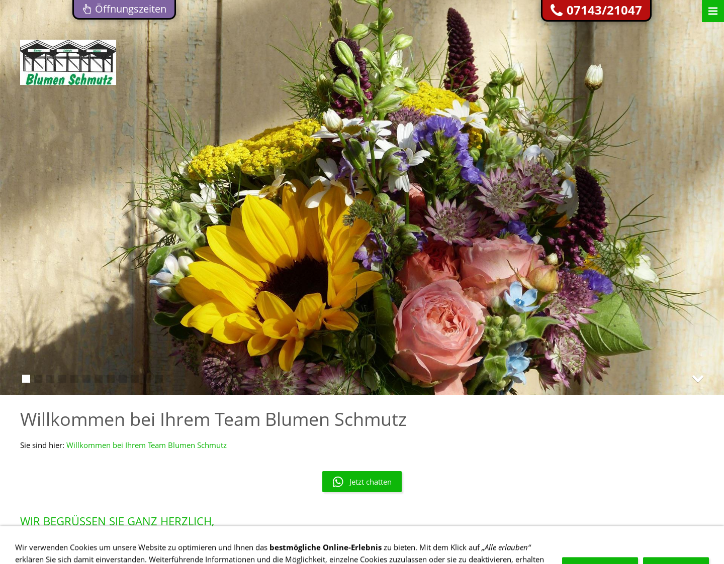 Aktuelle Website-Vorschau von Ihr Team Blumen Schmutz