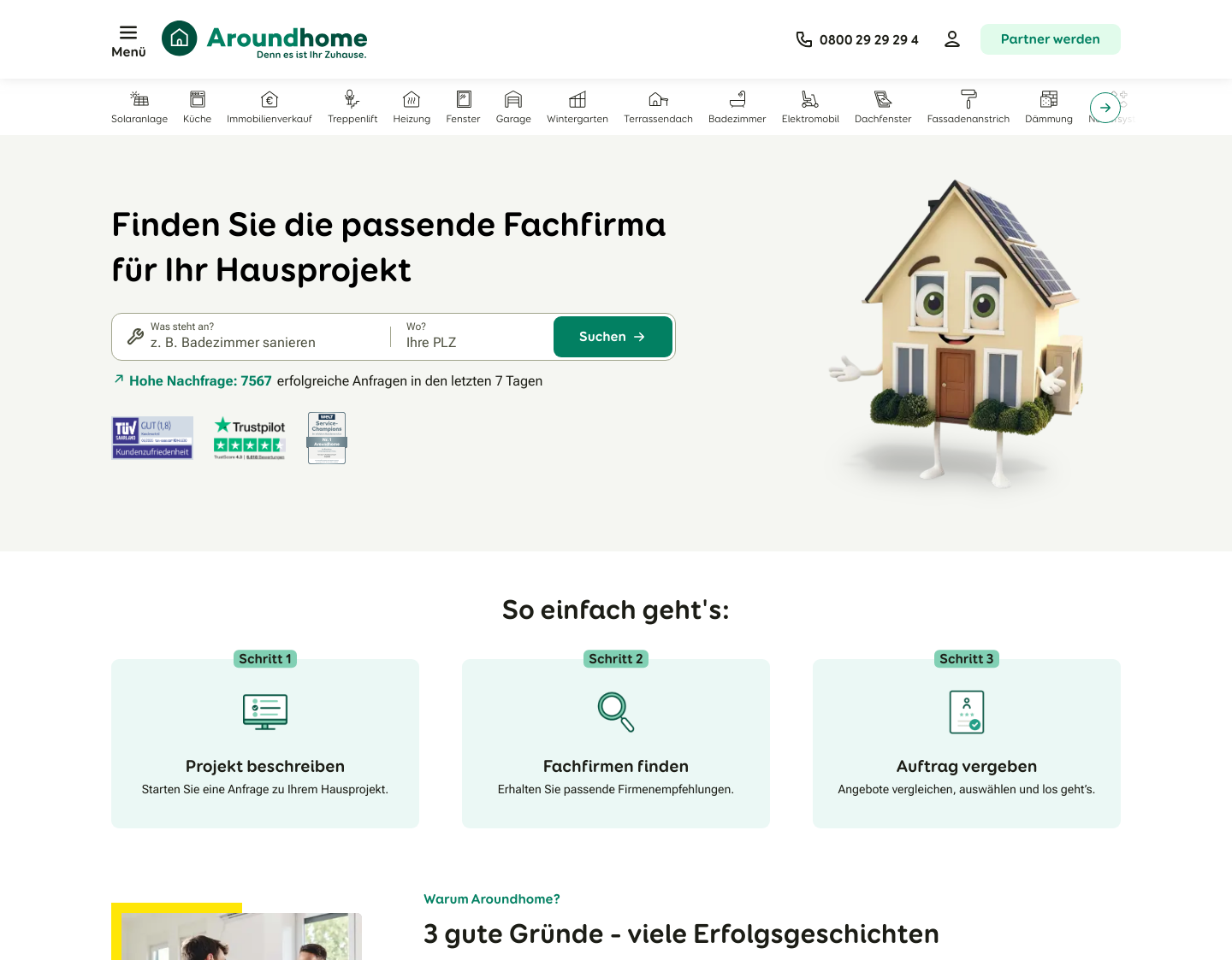 Aktuelle Website-Vorschau von Käuferportal