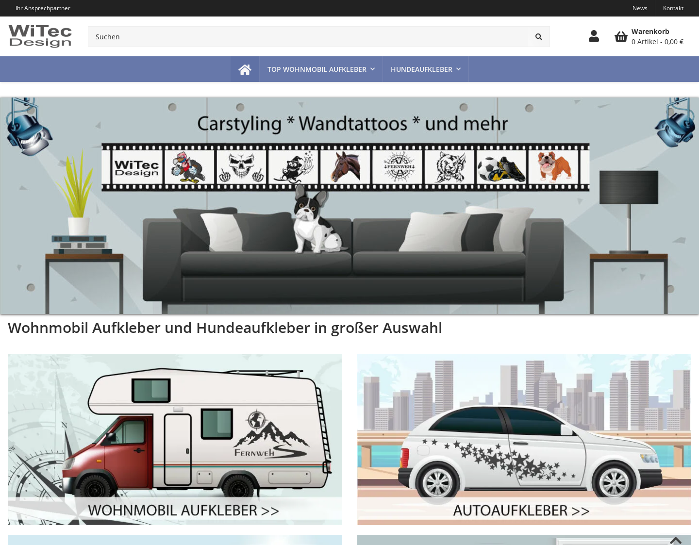 Aktuelle Website-Vorschau von günstiger Onlineshop für Autoaufkleber,