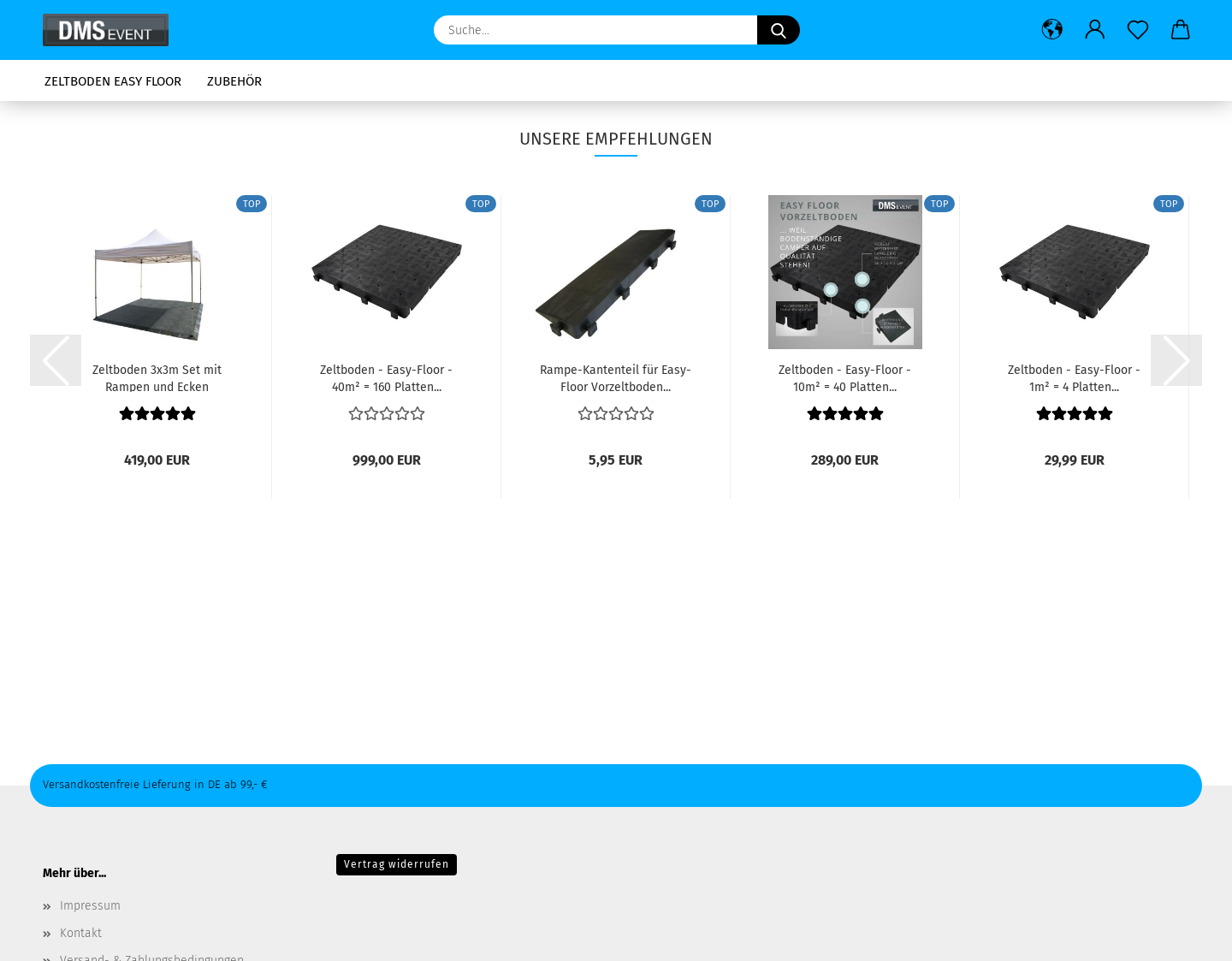 Aktuelle Website-Vorschau von DMS Event