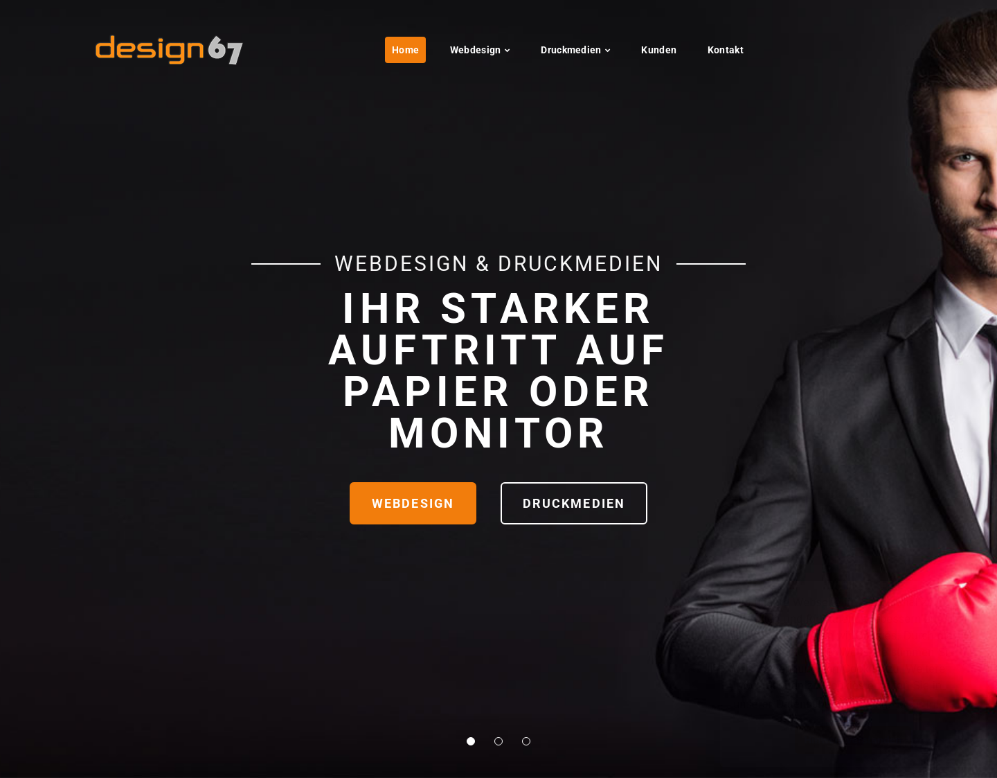 Aktuelle Website-Vorschau von Design67 - Webdesign und Drucksachen