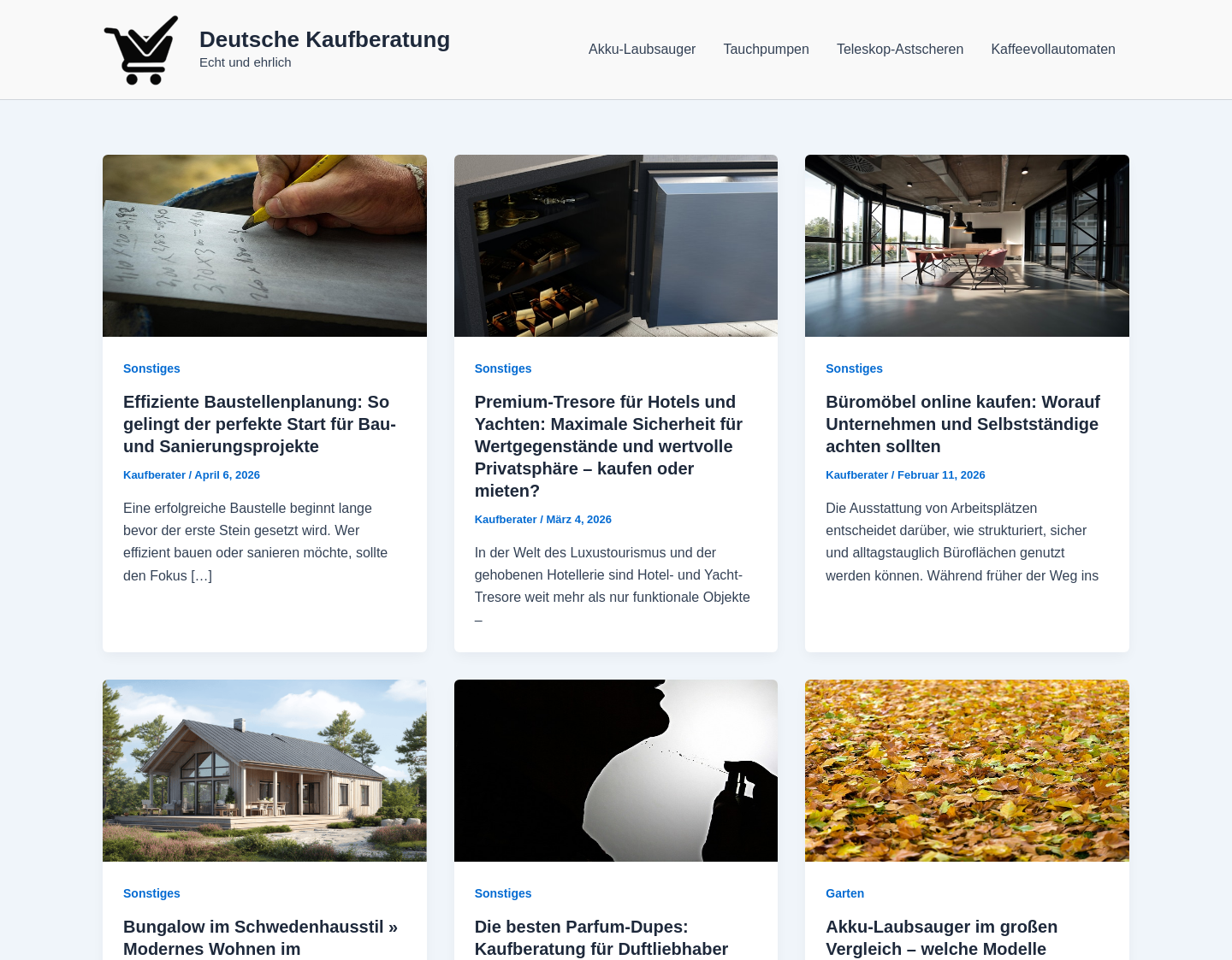 Aktuelle Website-Vorschau von Deutsche Kaufberatung