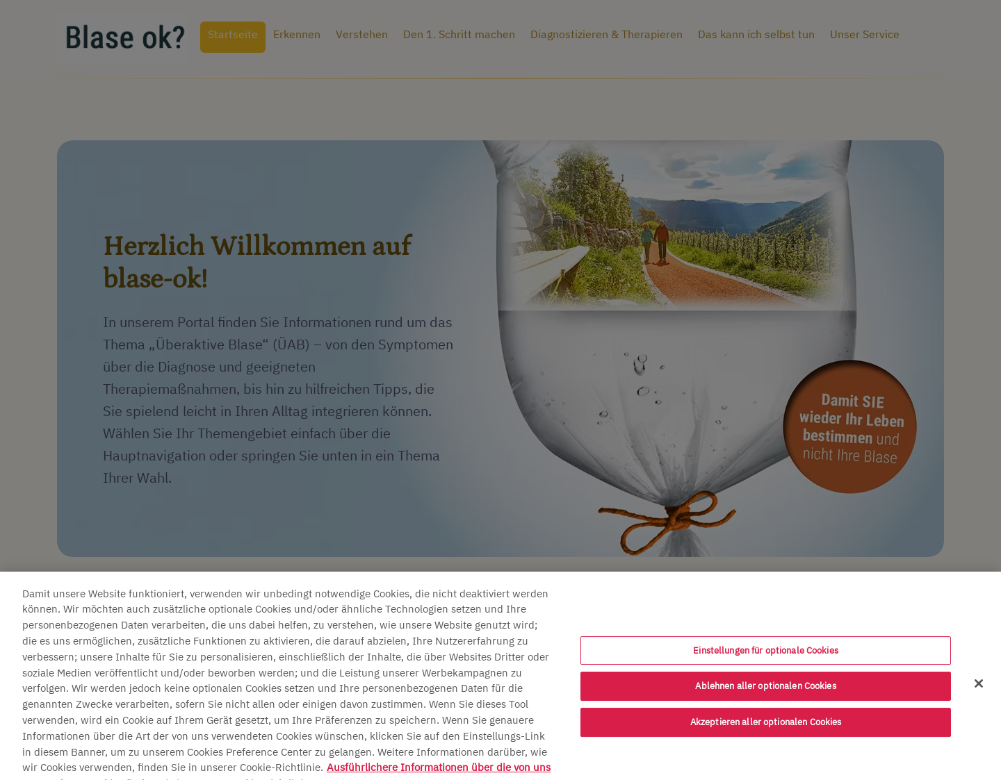 Aktuelle Website-Vorschau von Blasenschwäche und Inkontinenz