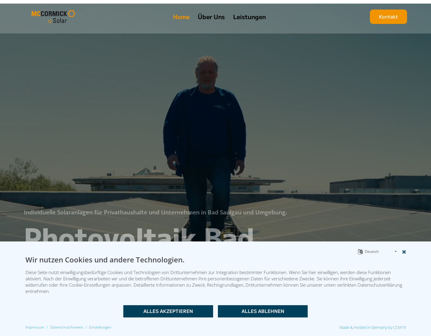 Aktuelle Website-Vorschau von McCormick Solar GmbH