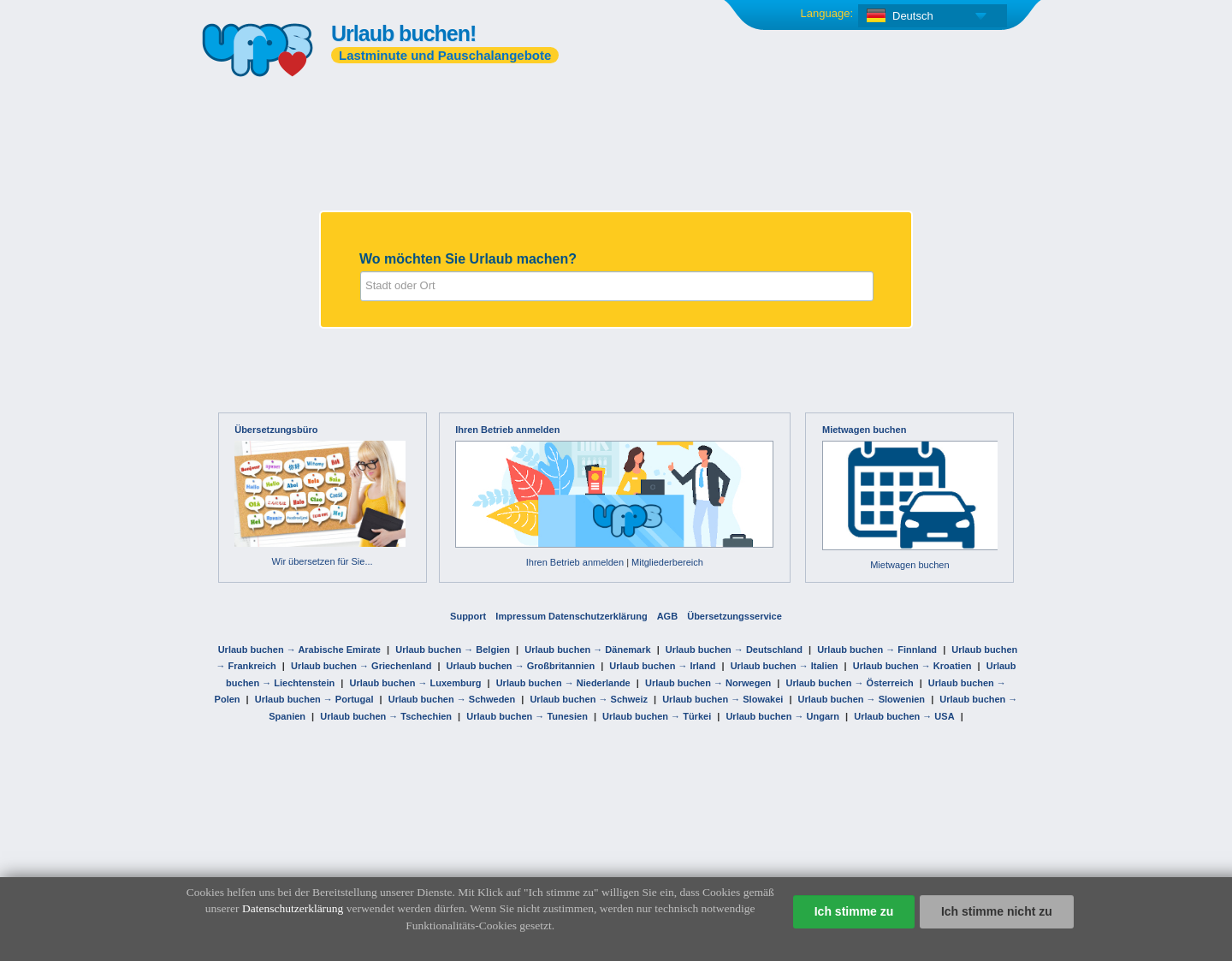 Aktuelle Website-Vorschau von Urlaubsangebote Hotel Ferienwohnung Apartment Camp